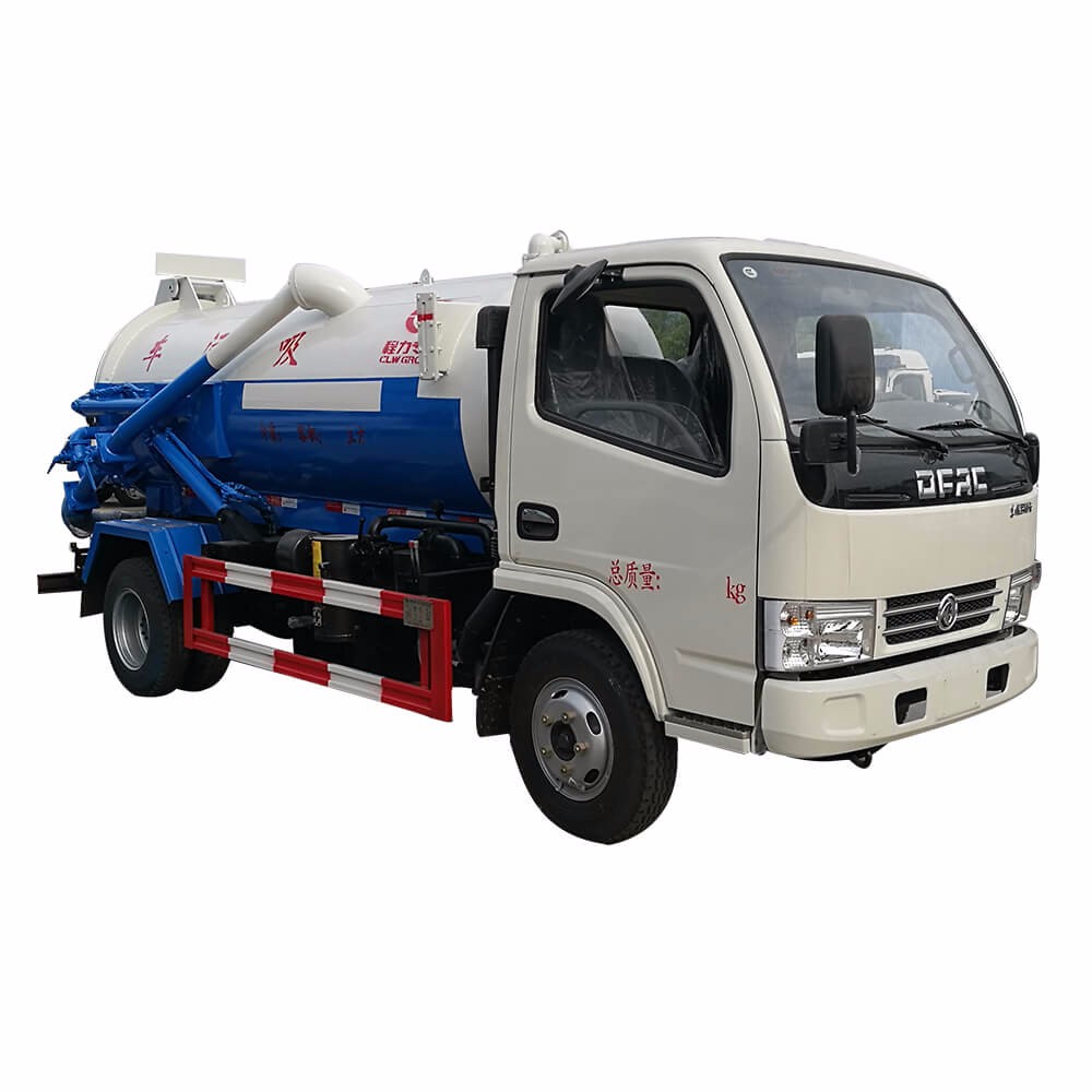 Camión de succión de aguas residuales al vacío de Dongfeng 5 Cbm